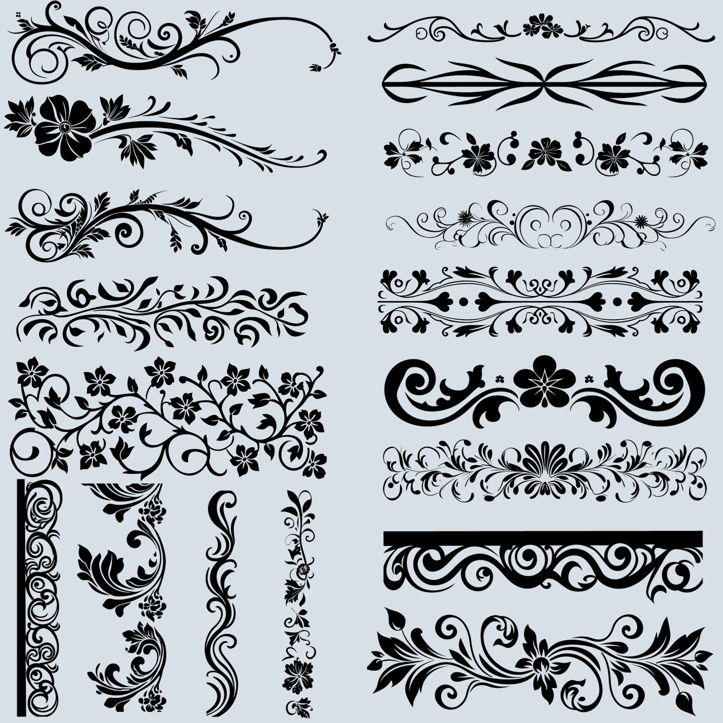 100 Ornate Floral Borders SVG