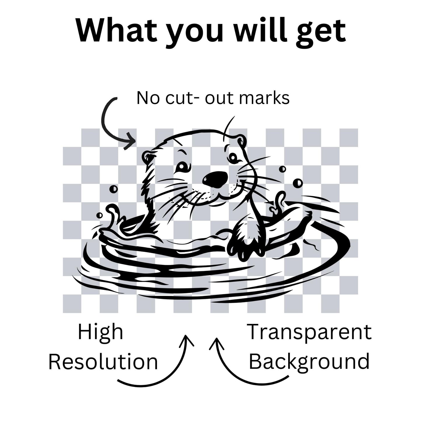 Swimming Otter Clipart