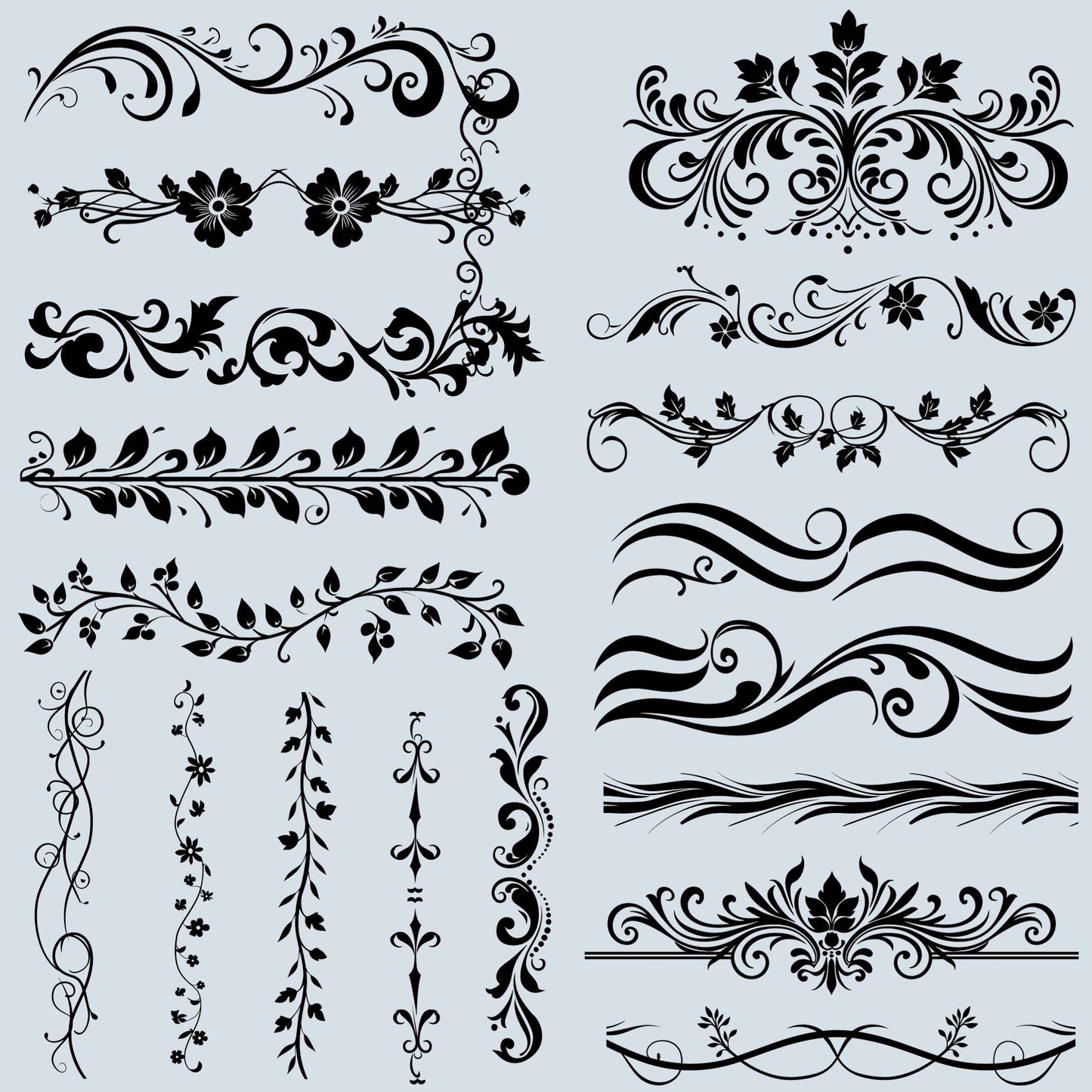 100 Ornate Floral Borders SVG
