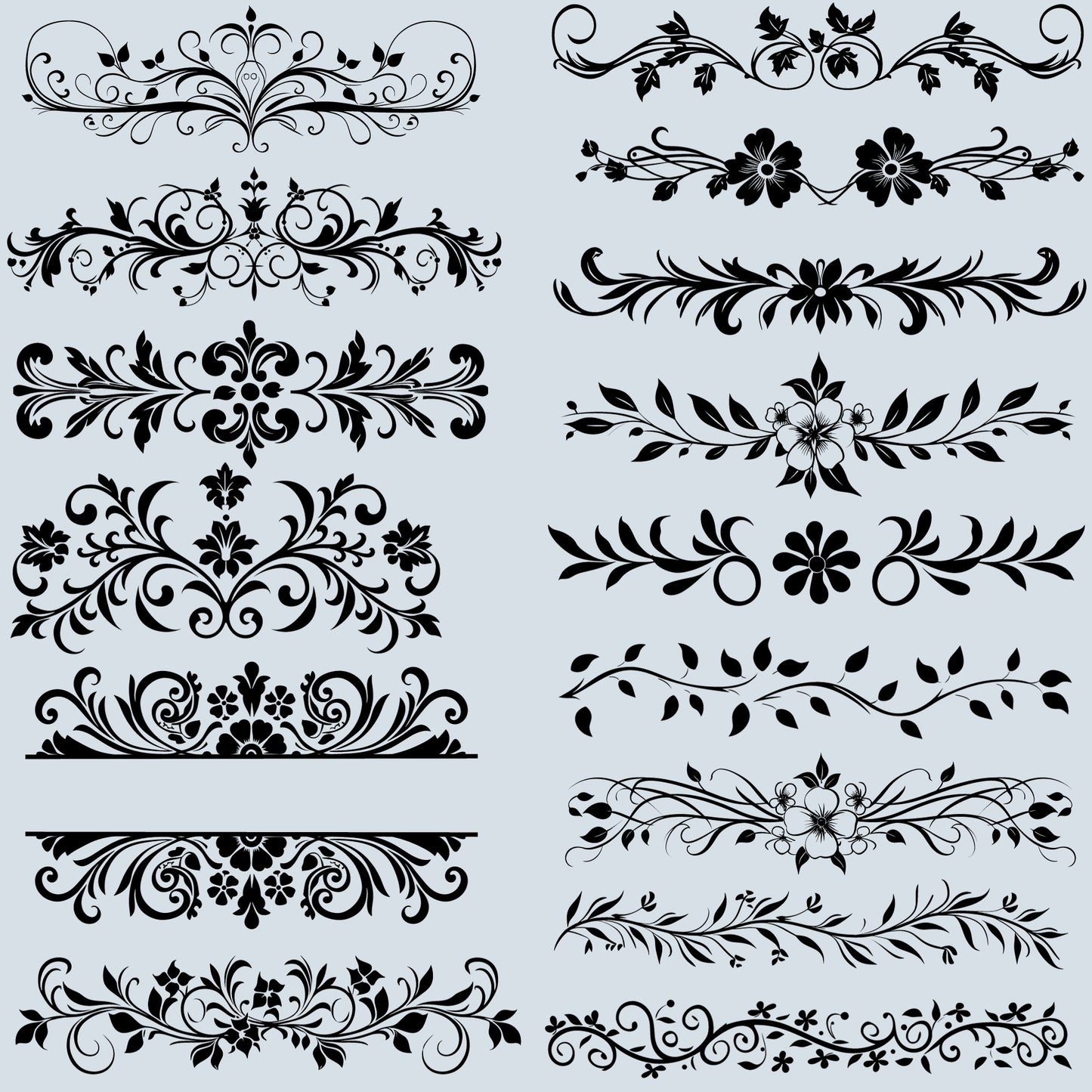100 Ornate Floral Borders SVG